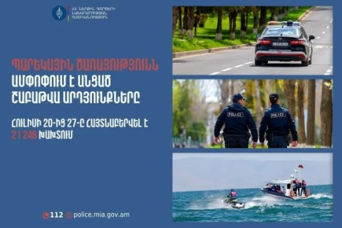 Հայտնաբերվել է 481 ոչ սթափ վարորդ․ պարեկների անցած շաբաթվա ծառայության արդյունքները