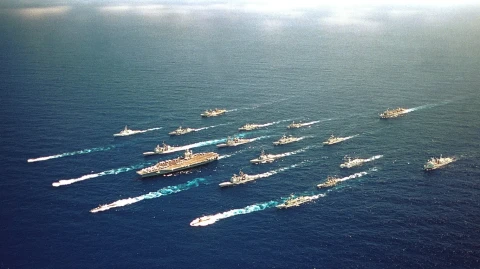 The U.S. Navy has deployed a group of 17 warships near Iran