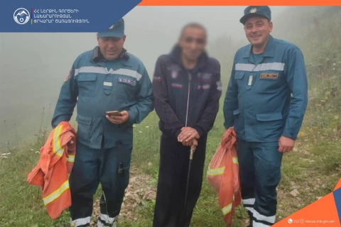 Սեմյոնովկա և Ծովագյուղ գյուղի սարերում քաղաքացին մառախուղի պատճառով մոլորվել էր. նրան գտել են փրկարարները