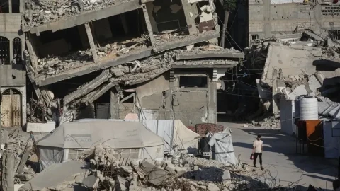 The remains of another 112 people were found under rubble in the Gaza Strip after Israeli strikes
