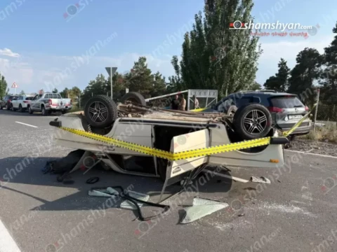 Ծովագյուղ-Շորժա ճանապարհին «ՎԱԶ 2106»-ը բախվել է կայանված «Nissan Rogue»-ին և գլխիվայր շրջվել․ կա վիրավոր
