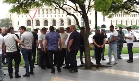 Ոստիկանները բերման ենթարկեցին կառավարության դիմաց ակցիայի մասնակիցներից մեկին