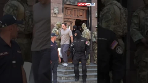 Armenia ex-president Robert Kocharyan’s eldest son leaves Anti-Corruption Committee, accompanied by masked law enforcement officers