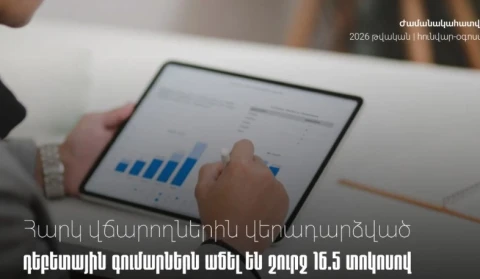 Հարկ վճարողներին վերադարձված դեբետային գումարներն աճել են շուրջ 16․5 տոկոսով