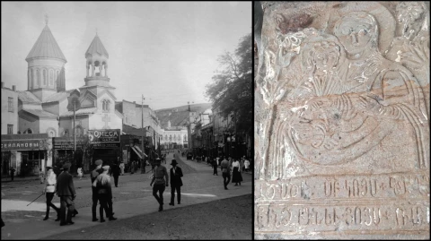 В Тбилиси обнаружены каменные фрагменты, связанные с армянской церковью Камоянц Сурб Геворг