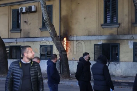 Протестующие в Тиране пытались забросать офис премьера Албании коктейлями Молотова
