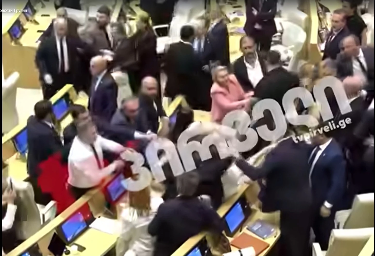 Весенняя сессия парламента Грузии завершилась дракой депутатов