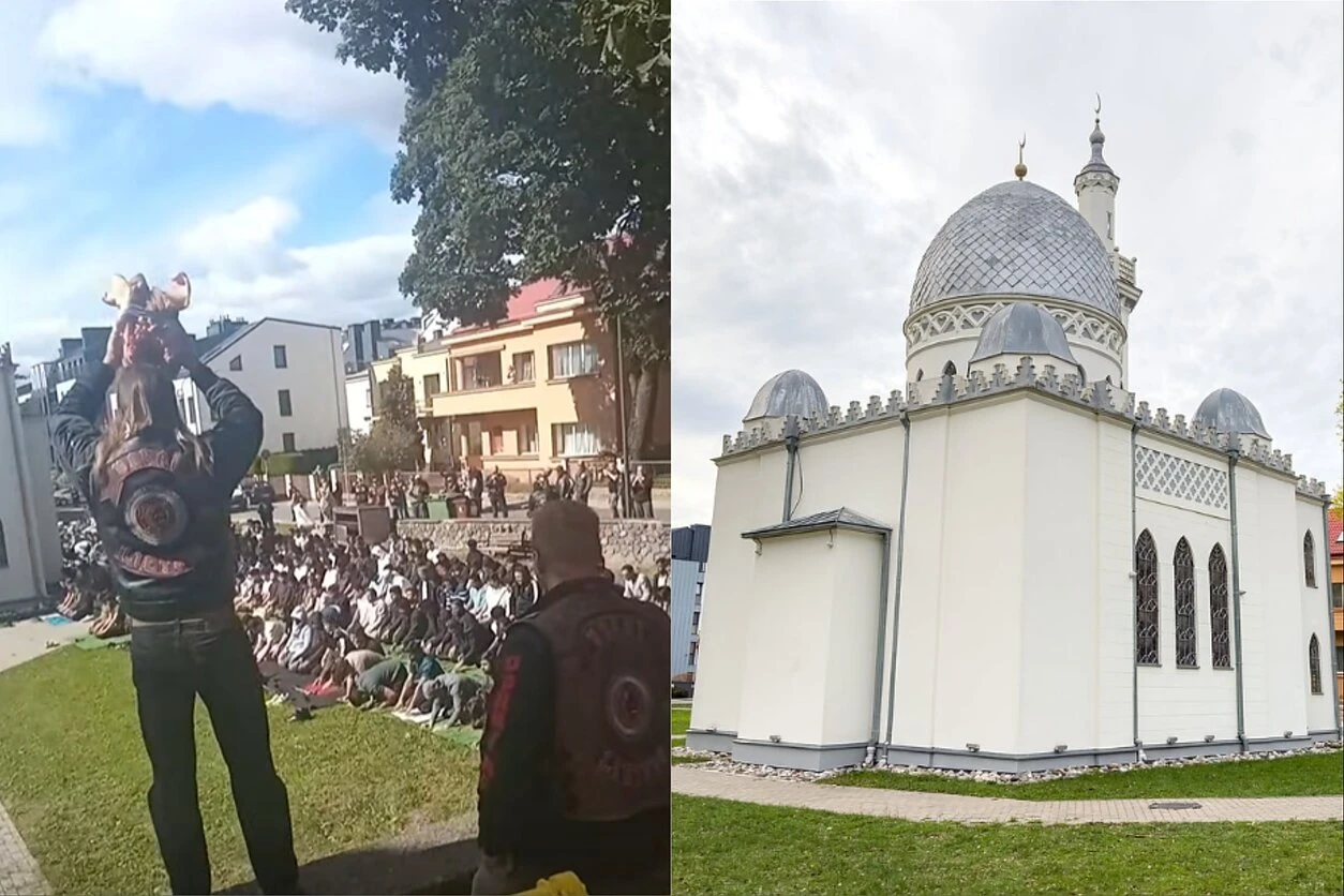 Байкеры устроили шумную акцию у мечети в Каунасе: полиция начала административное производство